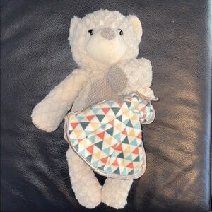 Scentsy Buddy Serena Sleepy Bear Plush 16” Cream Teddy Holding Lovey Blanket
